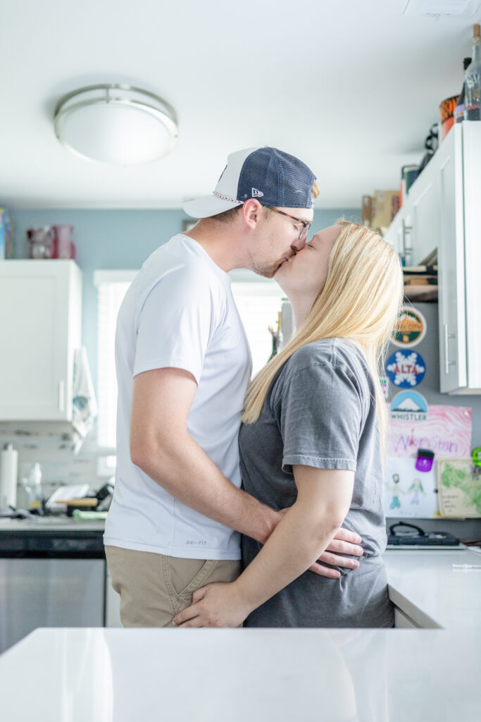 Nicole and Mike share a kiss